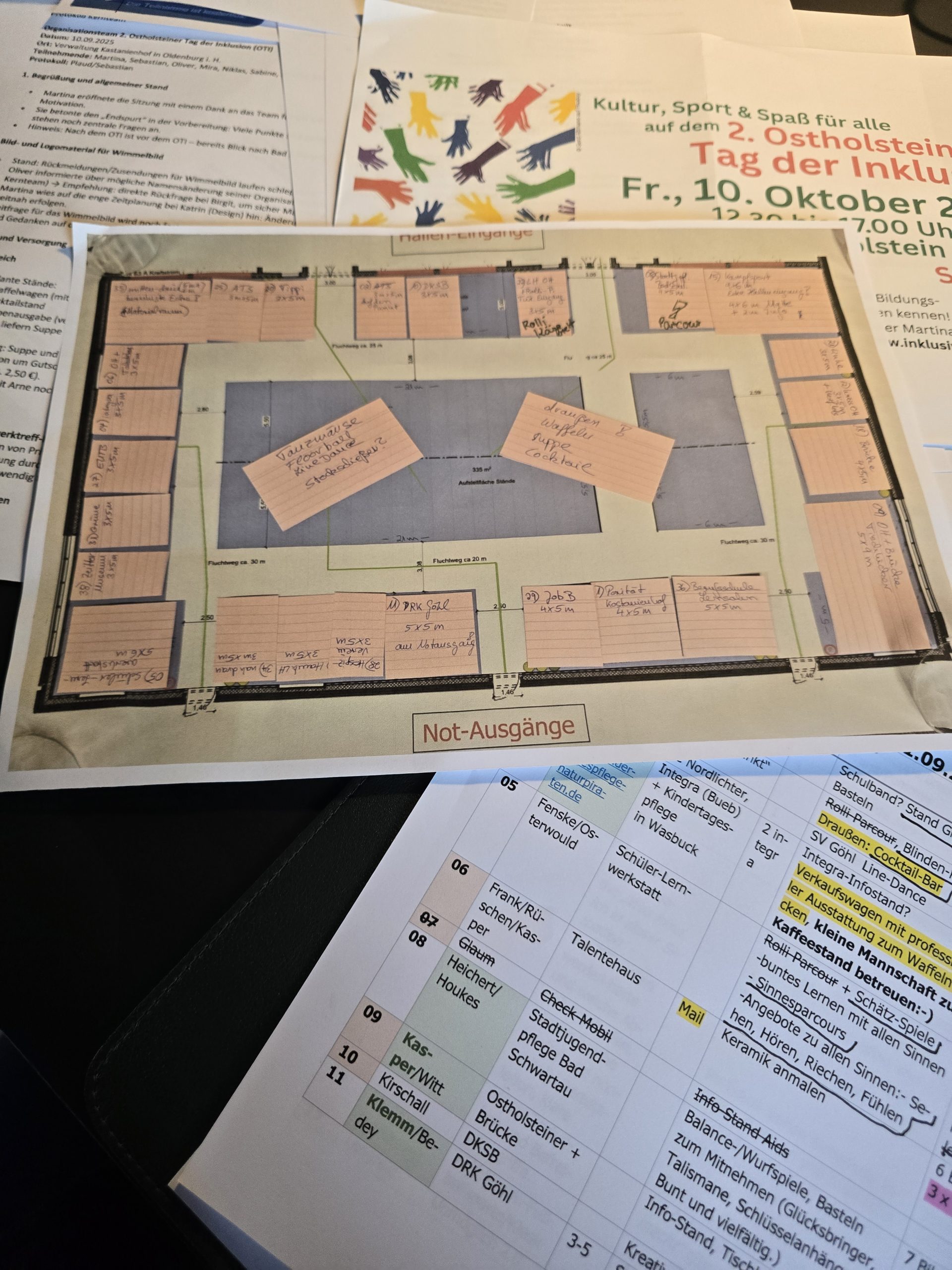 Hallenplan wer steht wo