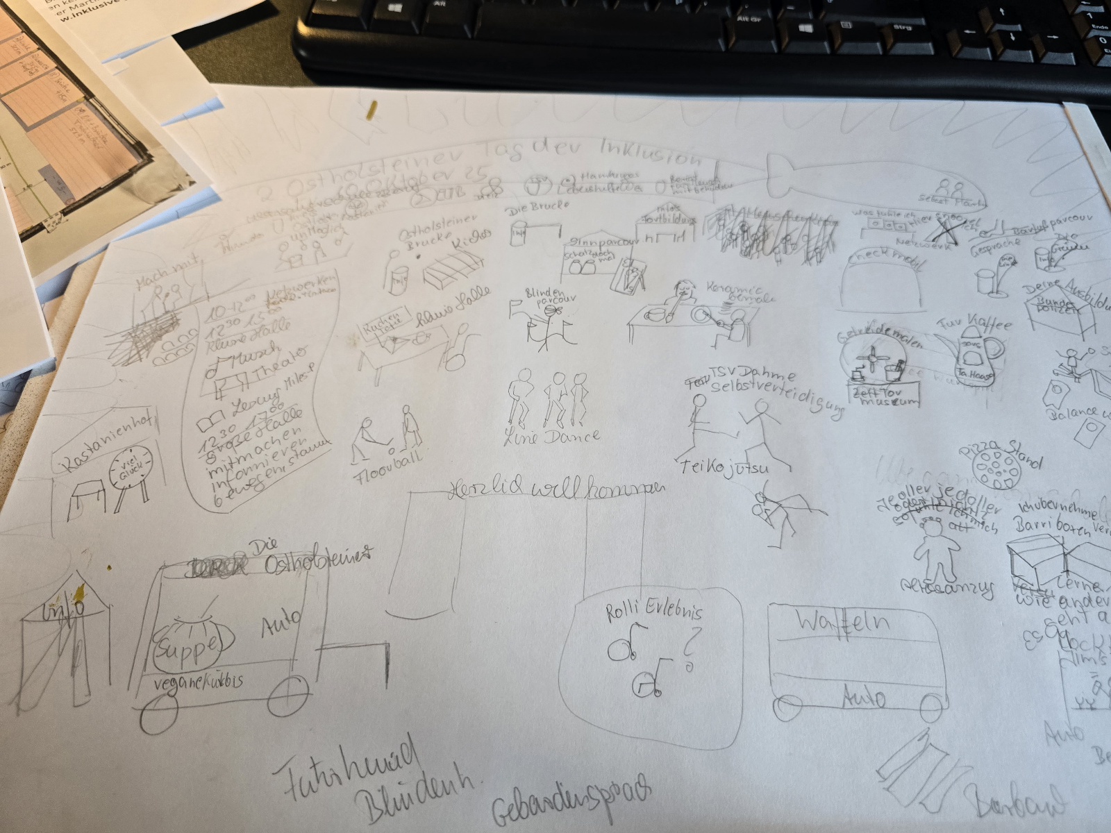 Bleistift Skizze für grobe anordnung