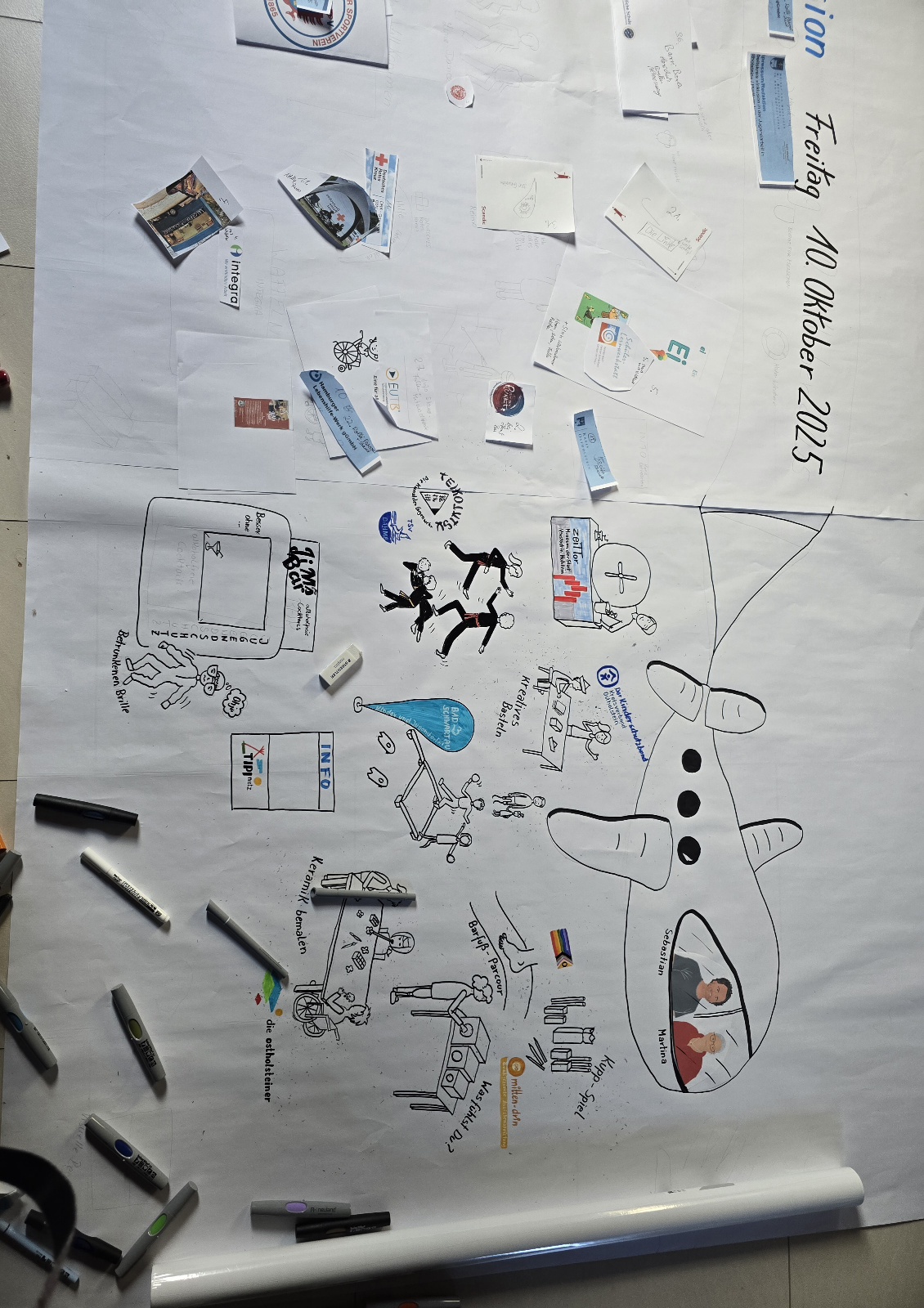 ausmalen der einzelnen Stationen