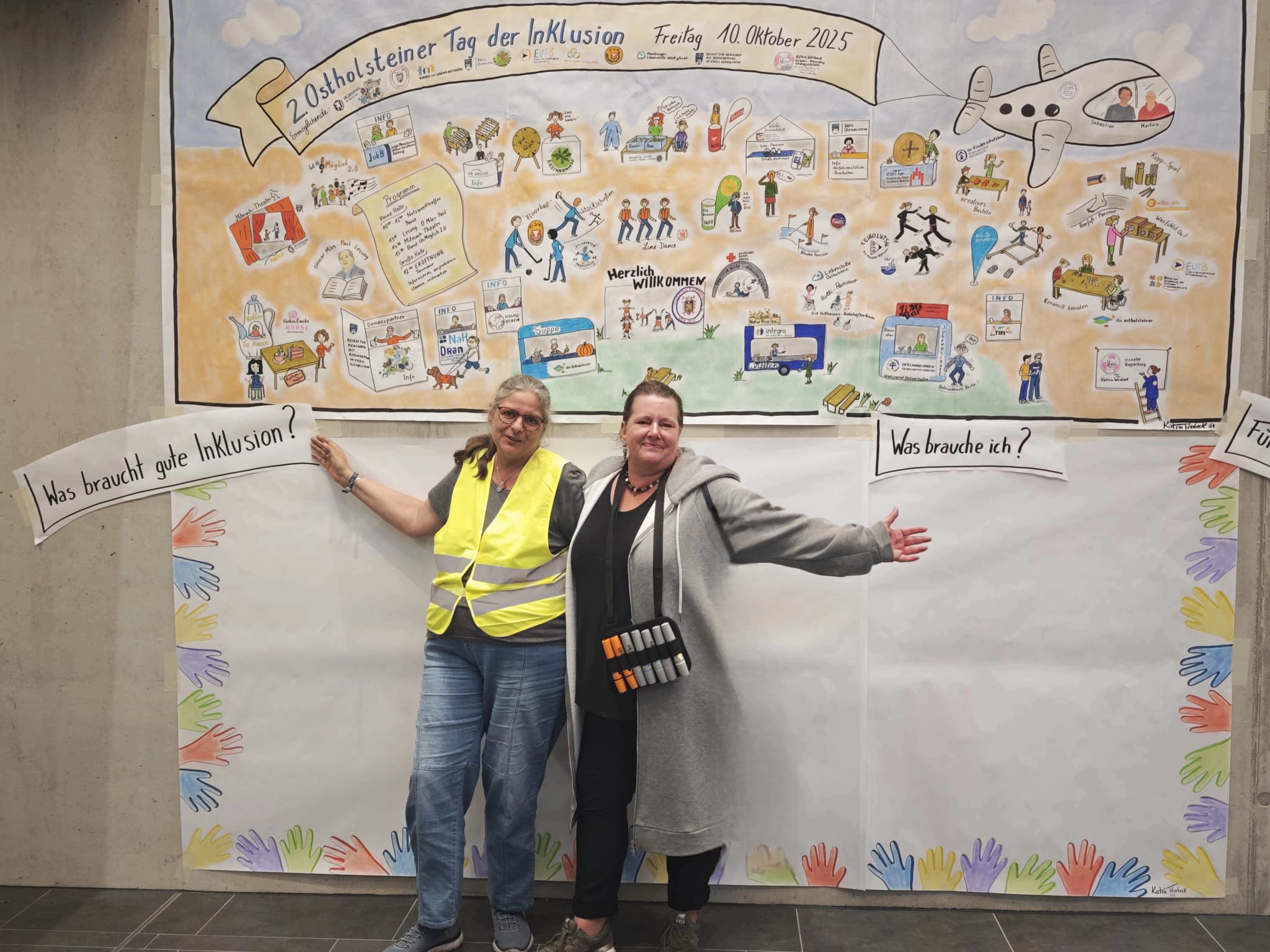 Martina Scheel Inklusionsbeautragte der Stadt Oldenburg und ich nach dem Aufbau