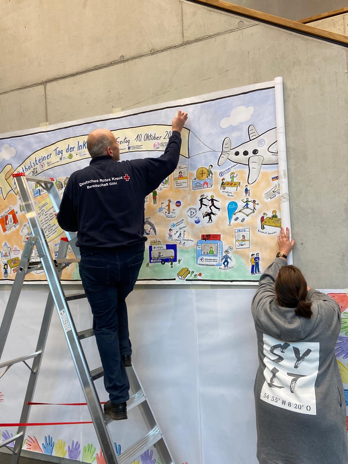 Aufbau des großen Wimmelbildes undder Fläche für das Graphic-recording